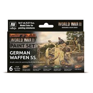 Vallejo MODEL Color: WWII Paint Set German Waffen SS - 6 colori acrilici 17 ml