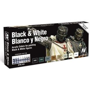Vallejo MODEL Color: Model Color SET 17ml - Black and White