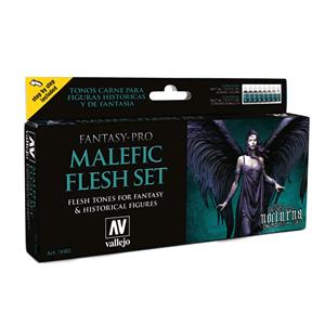 Vallejo Fantasy-Pro: set 8 Acrylic colors 17 ml - Malefic Flesh Set