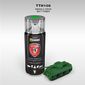 TITANS HOBBY:  EMERALD GREEN MATT PRIMER - 400ml Spray for Plastic, Metal & Resin