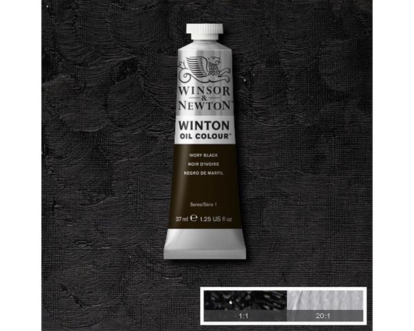 WINSOR & NEWTON WINTON OIL COLOUR 37ML - IVORY BLACK