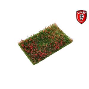 TITANS HOBBY: Flowery Meadow cm.10x15 Lenght 15mm - Red Flowers