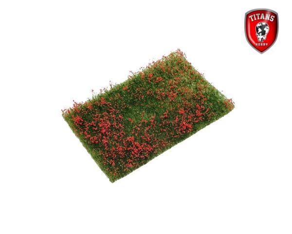 TITANS HOBBY: Flowery Meadow cm.10x15 Lenght 15mm - Red Flowers