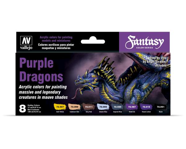 Vallejo GAME Color: Game Color SET 17ml - Purple Dragons (8) by Angel Giraldez