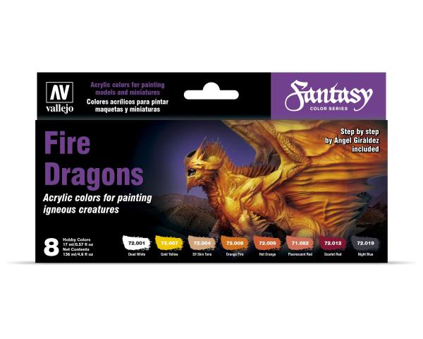 Vallejo GAME Color: Game Color SET 17ml - Fire Dragons (8) by Angel Giraldez