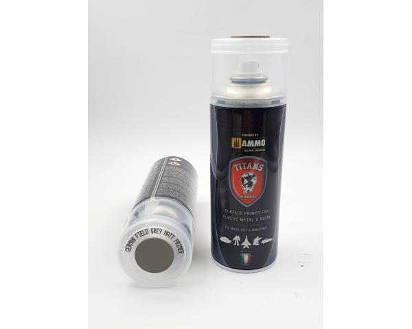 TITANS HOBBY: German Field Grey Matt (100%=Ammo of Mig color F512) - 400ml Spray for Plastic, Metal & Resin