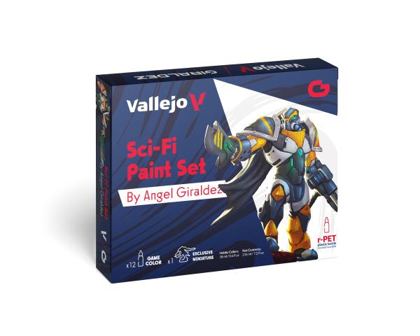 Vallejo GAME Color: Sci-Fi Paint Set by Angel Giraldez - 12 colors + figure