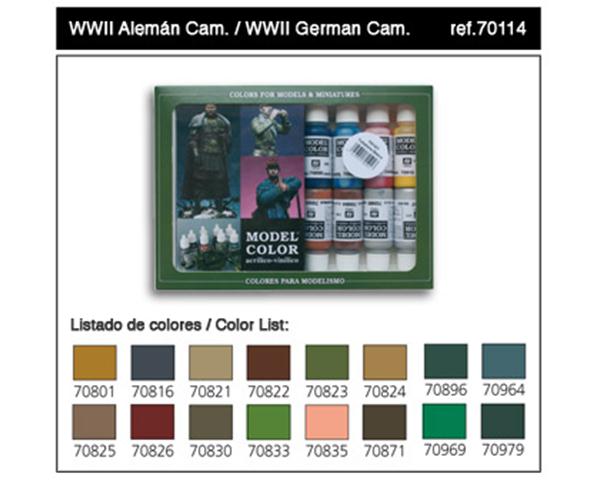Vallejo MODEL Color: WWII German Cam.  - SET 16 colori acrilici 17 ml
